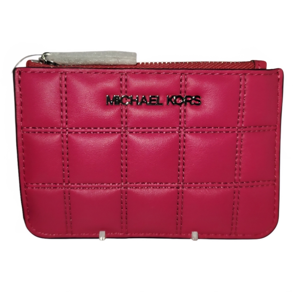 SOLD!!   Michael Kors Pink Quilted Card/Coin Wallet, NWT